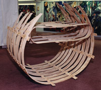 steam-bent wood scultpure by Lawrence Kinney