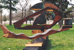 series of 3 ine art sculptures for 150th anniversary of Forest Lawn Cemetery, by Lawrence Kinney