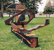 angled view of fine art sculpture for Forest Lawn Cemetery by Lawrence Kinney
