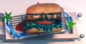 steak sandwich sculpture