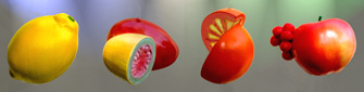 commercial specialty sculptures of fresh fruit by Lawrence Kinney