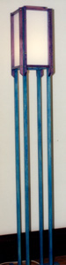 Traditional Floor Lamp, in blue tint, by Lawrence Kinney