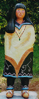 Native American girl sculpture