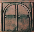 relief tile with curved top design